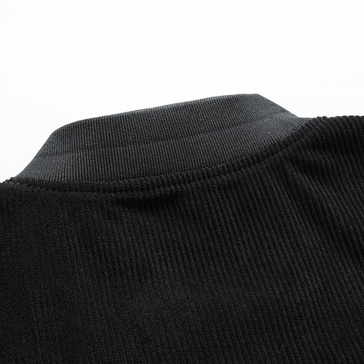 Men's bomber jacket with striped cord and fashionable print Lisslune