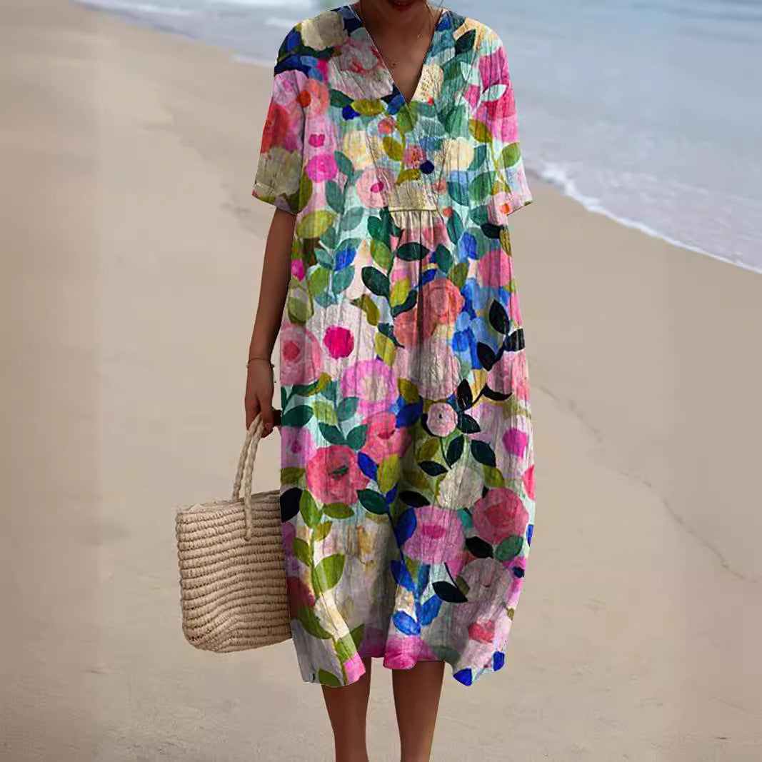 Lisslune | Colorful Summer Dress with Flowers