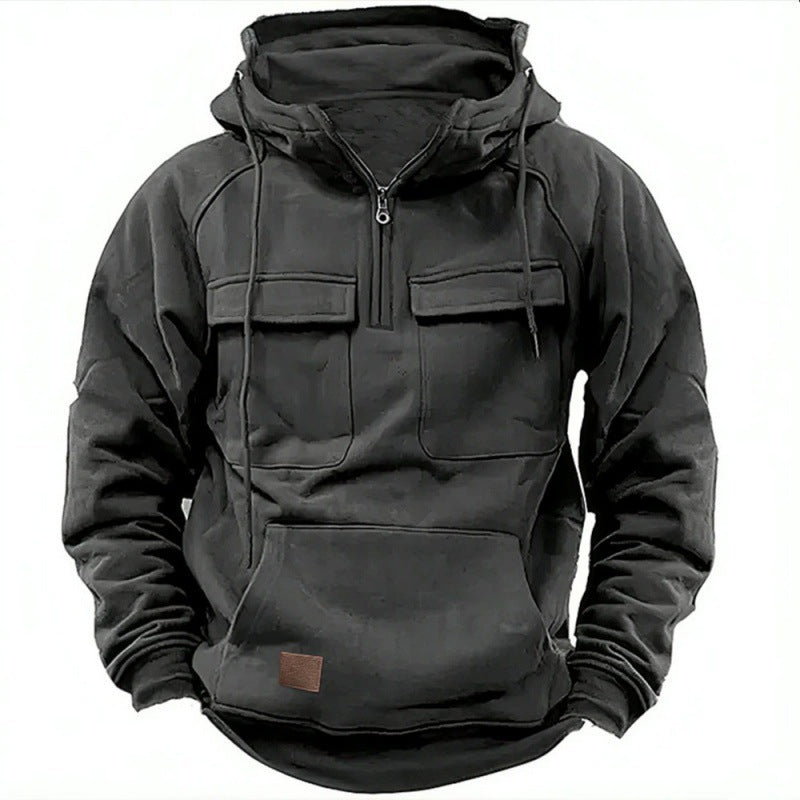 Men's Urban Hoodie with Practical Pocket Design Lisslune