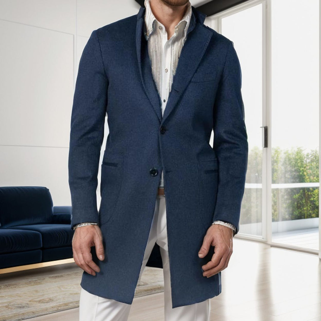 Men's elegant, tailored transitional coat made of high-quality wool Lisslune