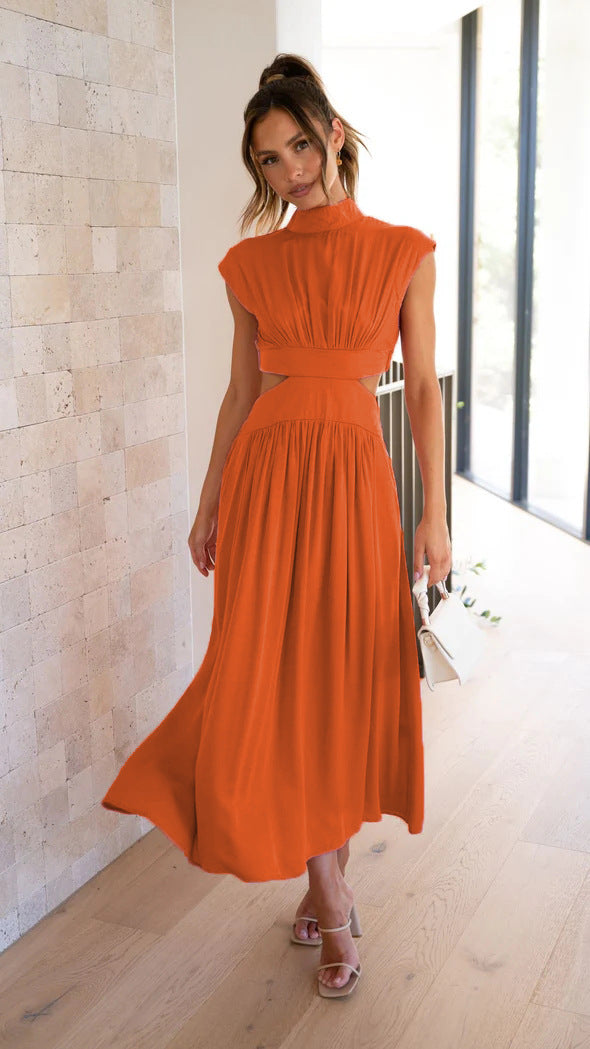 Ladies max dress with creative cut and fitted design