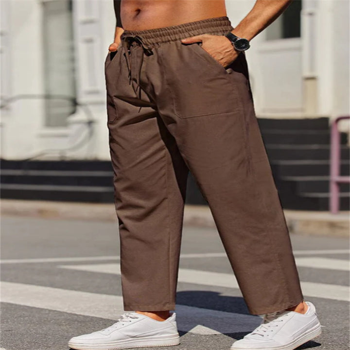 Men's leisure pants made of lightweight, breathable material with elastic waistband and practical pockets Lisslune