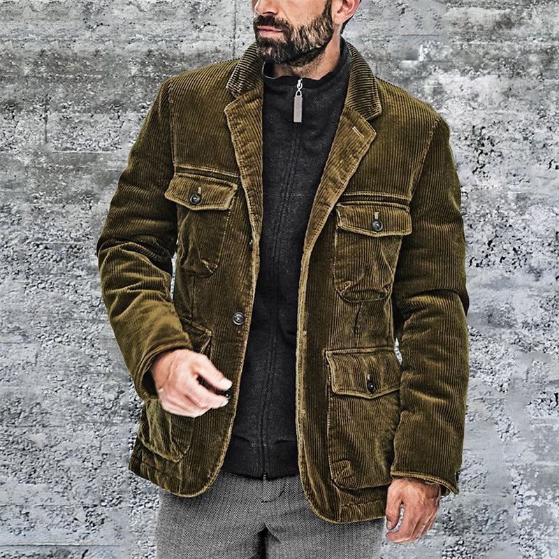 Men's lightweight cord jacket with practical pockets and modern design Lisslune