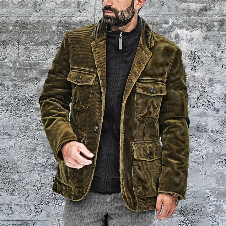 Men's lightweight cord jacket with practical pockets and modern design Lisslune