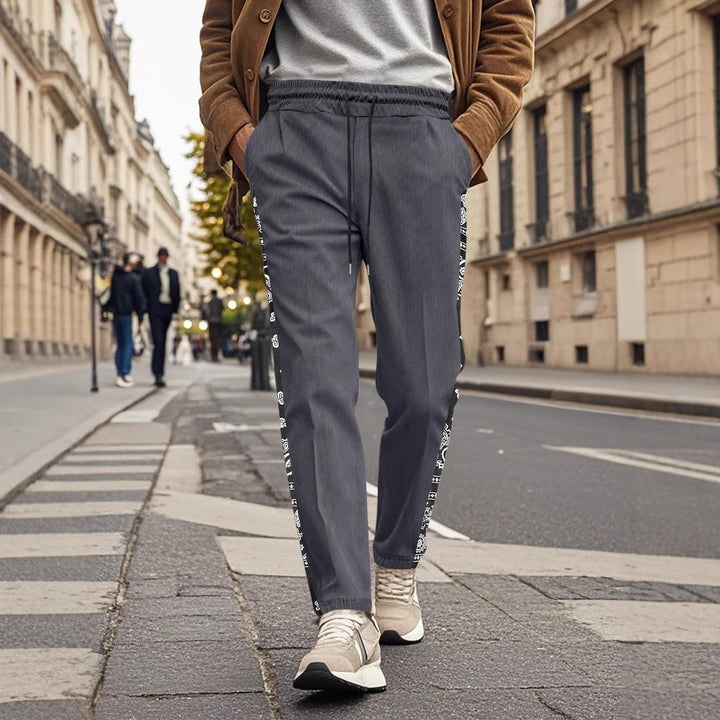 Men's casual jogging pants with side print and elastic waistband Lisslune