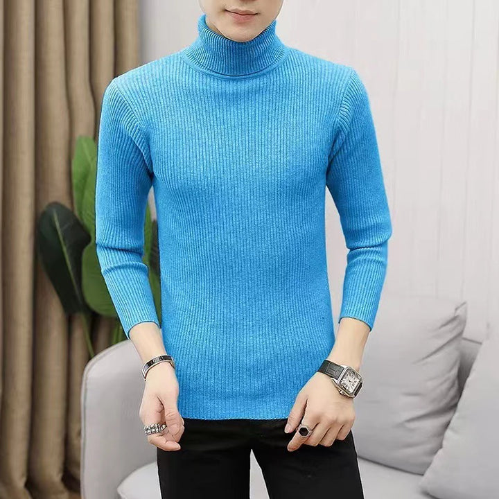 Men's Stand Collar Sweater made of Ribbed Knit Lisslune