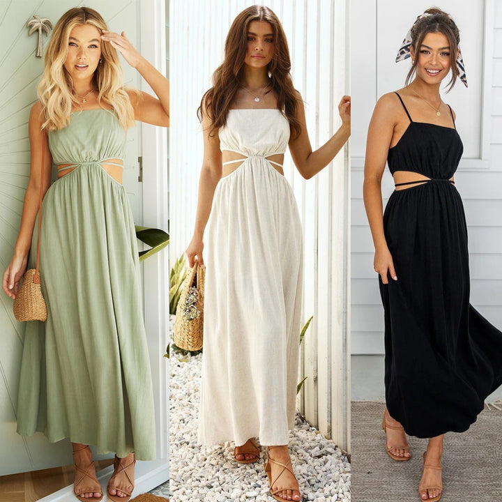 Women's max dress with fashionable cut-outs and figure-friendly design Lune London