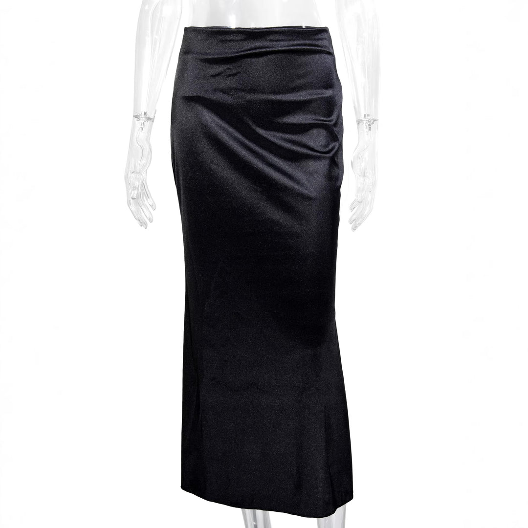 Damen Elegante und fließende Satin Maxiröcke Lisslune