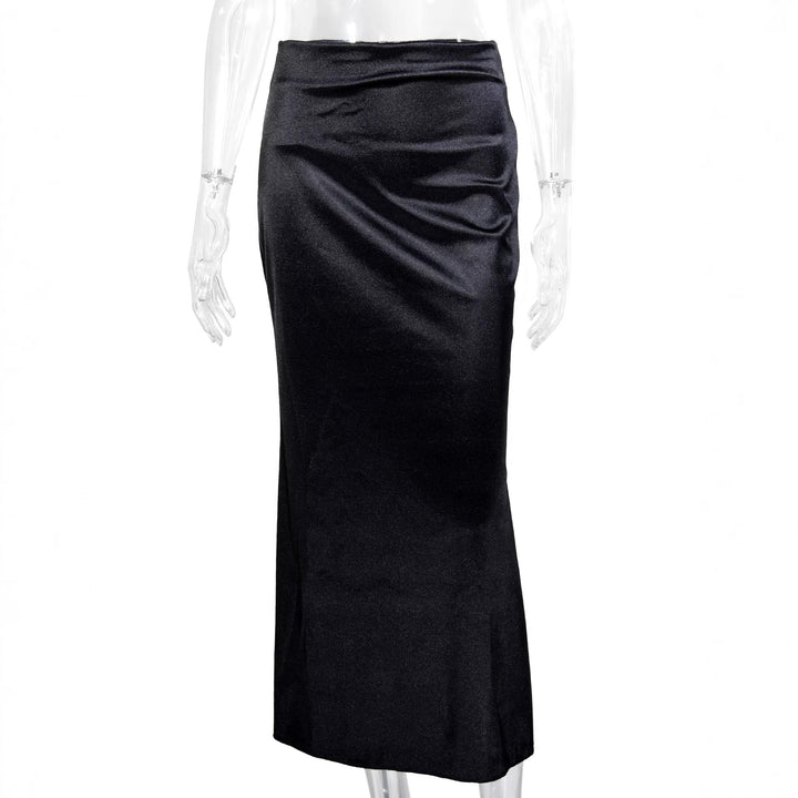 Damen Elegante und fließende Satin Maxiröcke Lisslune