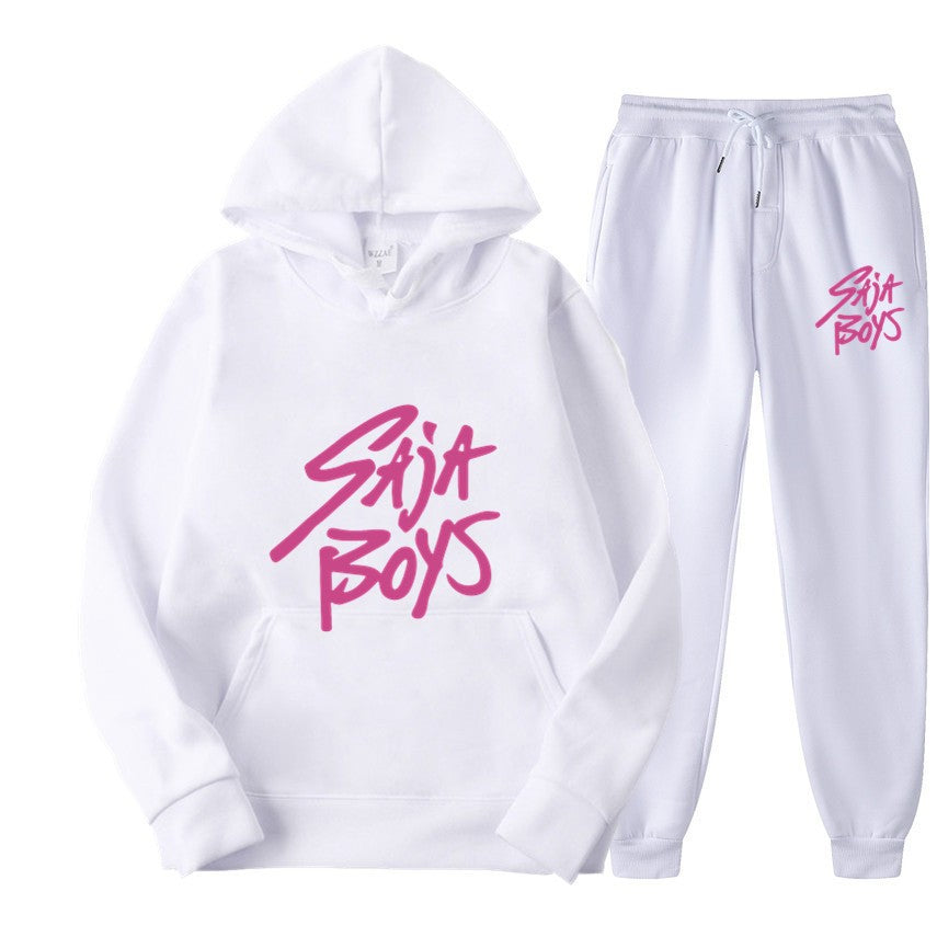 Women's hoodie and jogger set with modern graphic print Lisslune