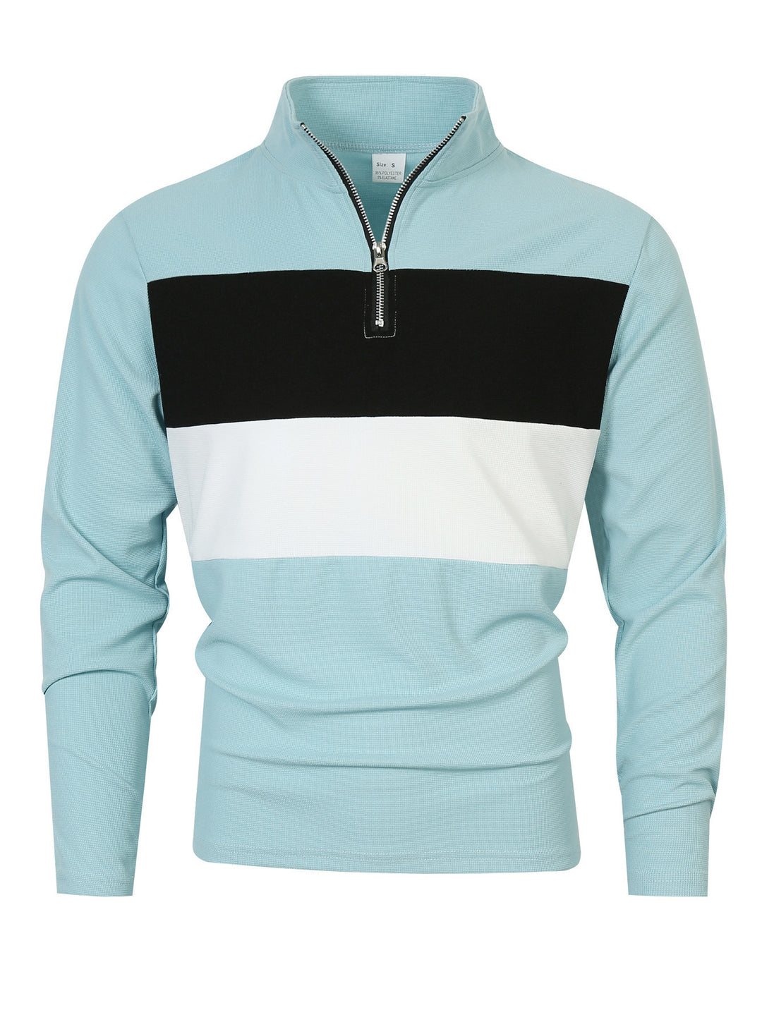 Men's zip sweater with fashionable color cut and comfortable style Lisslune