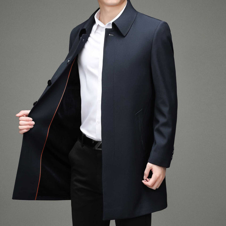 Men's Elegant Short Coat with Modern Cut and Practical Side Pockets Lisslune