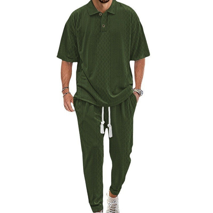 Men's Sporty Leisure Set with Structured Surface Lisslune