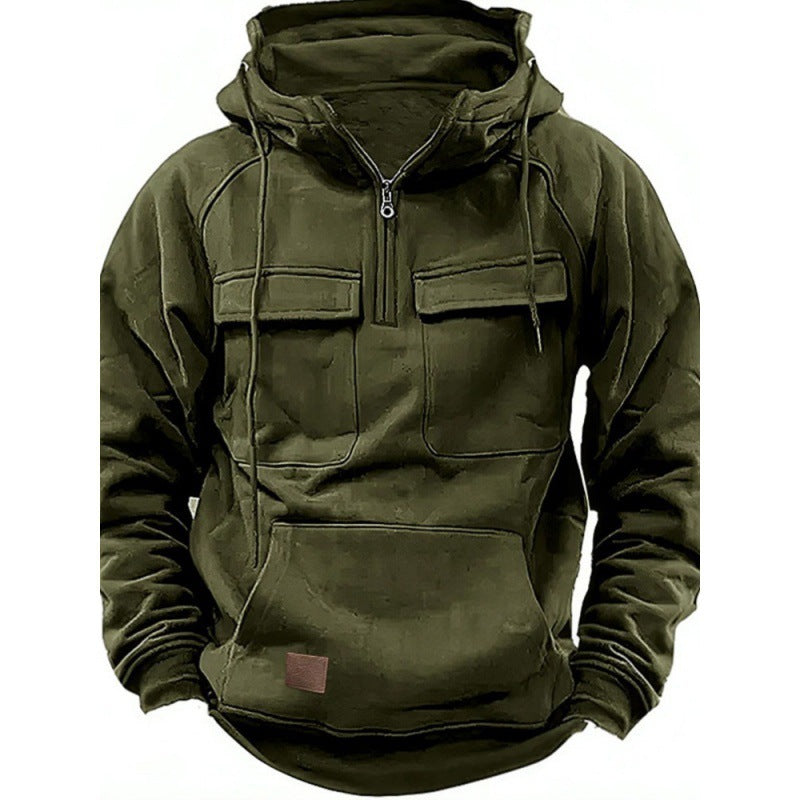 Men's Urban Hoodie with Practical Pocket Design Lisslune