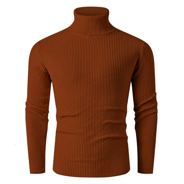 Men's ribbed knit turtleneck sweater Lisslune