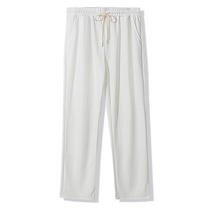 Men's Comfortable Leisure Pants made of lightweight, breathable fabric with elastic waistband and adjustable drawstring Lisslune