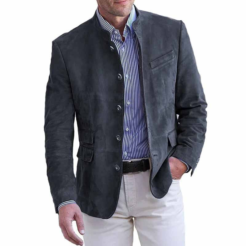 Men's Luxurious Suede Jacket with Practical Pockets Lisslune