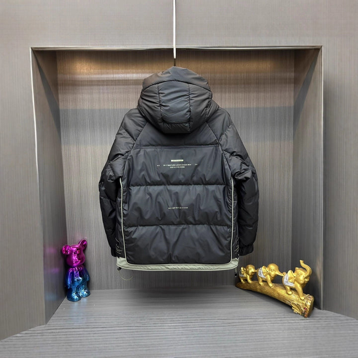 Men's Fashionable Quilted Outdoor Jacket with Insulating Hood Lisslune