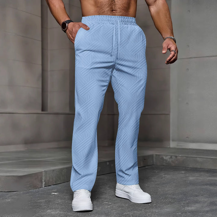 Men's comfortable sports jogging pants with elastic waistband and textured design Lisslune