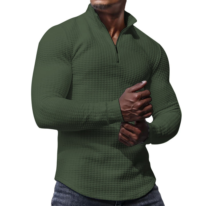 Men's functional shirt with high collar and textured design Lisslune