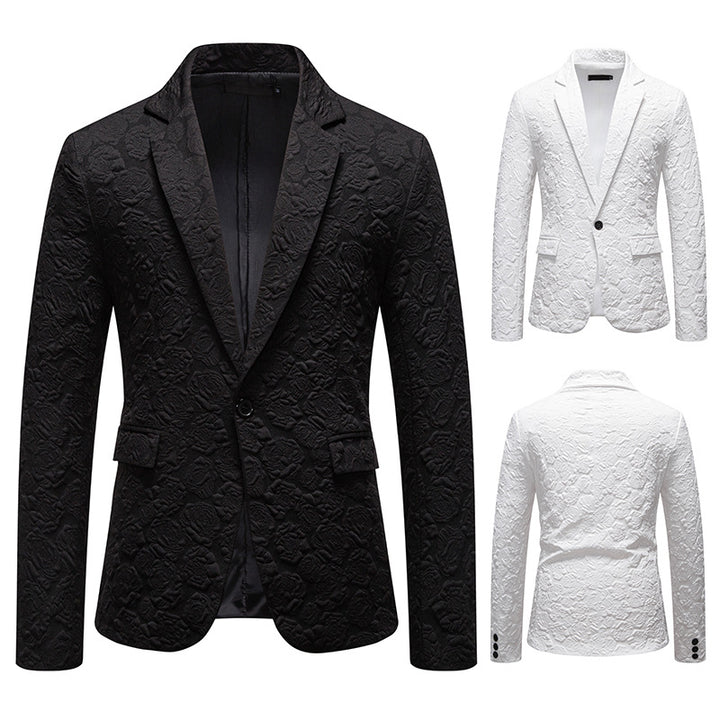 Men's Elegant Blazer with Textured Floral Pattern Lisslune