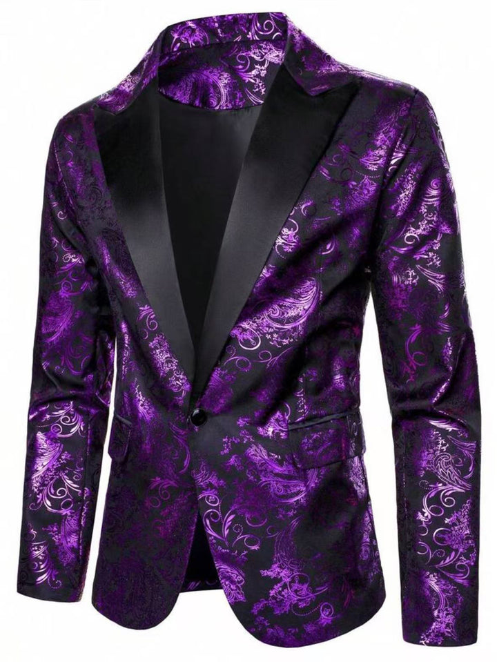 Men's elegant tuxedo jacket with floral pattern Lisslune
