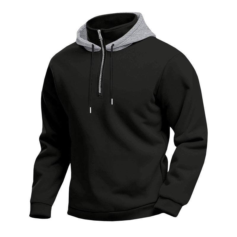Men's hoodie with half zipper and inner drawstring Lisslune