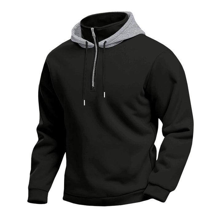Men's hoodie with half zipper and inner drawstring Lisslune