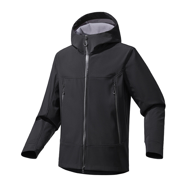 Men's technical outdoor jacket with waterproof material and adjustable hood Lisslune