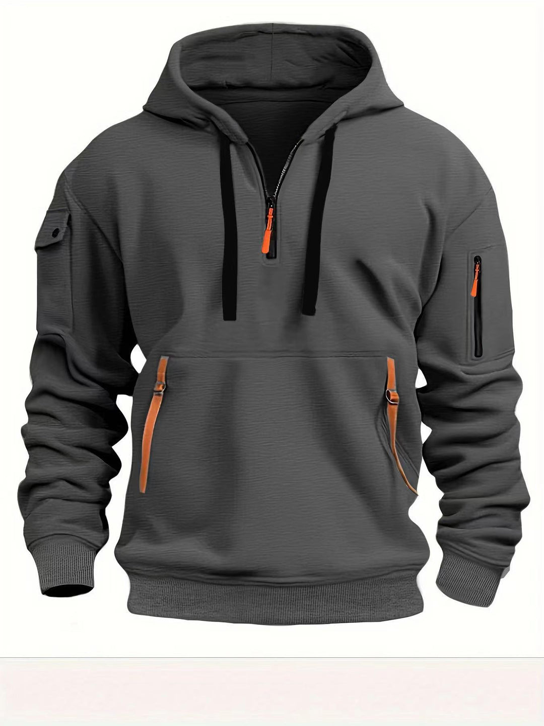 Men's Practical Hoodie with Side Zipper and Versatile Pockets Lisslune