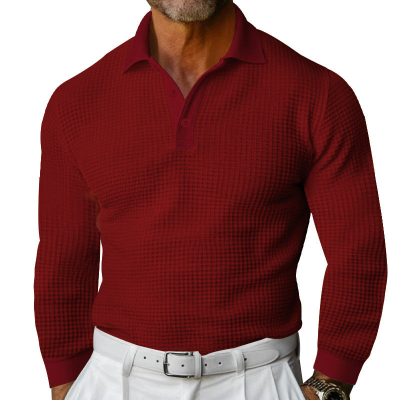 Men's stylish long sleeve shirt with textured design and modern button placket Lisslune