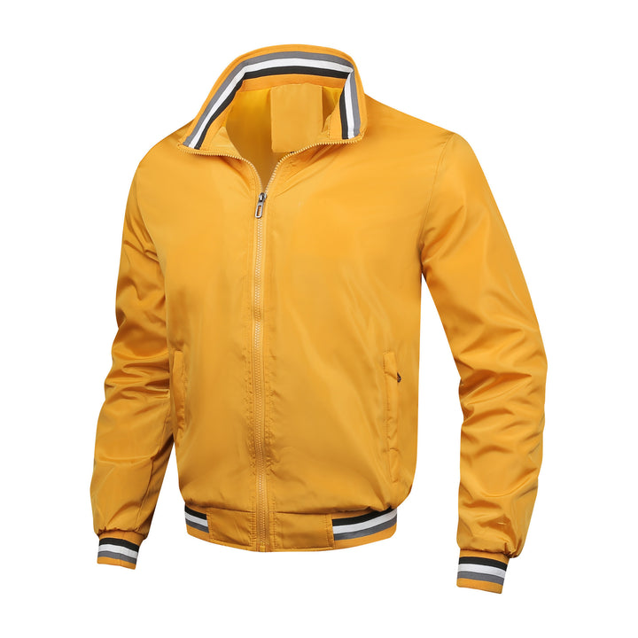 Men's sporty bomber jacket with modern contrast details and high collar Lisslune