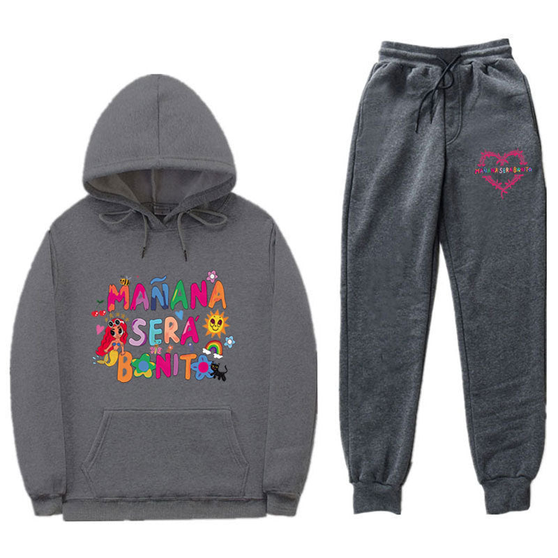 Women's Sweatshirt and Jogging Pants Set with Colorful Print Lisslune