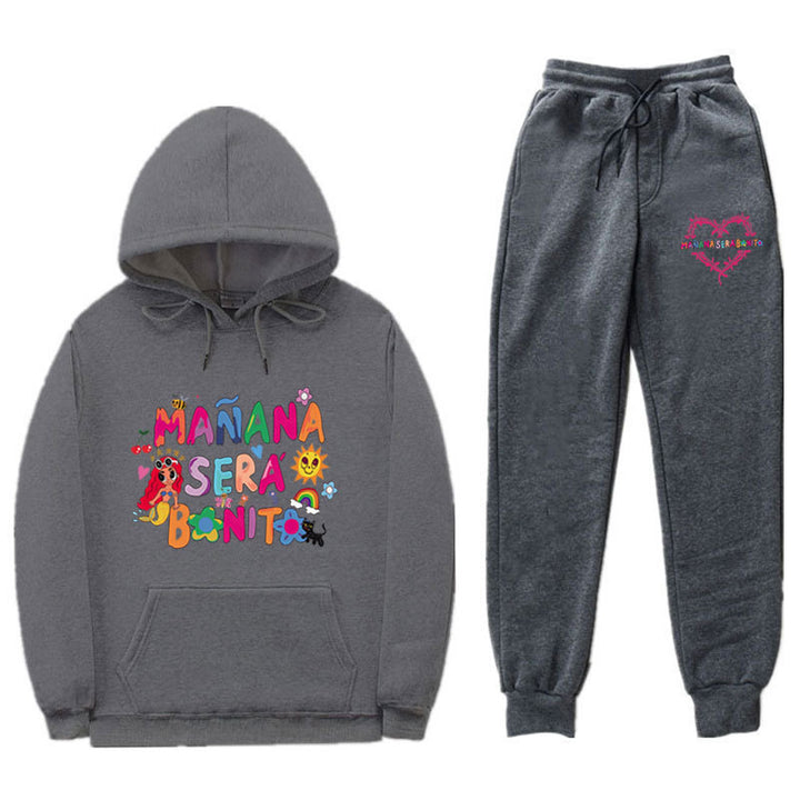 Women's Sweatshirt and Jogging Pants Set with Colorful Print Lisslune