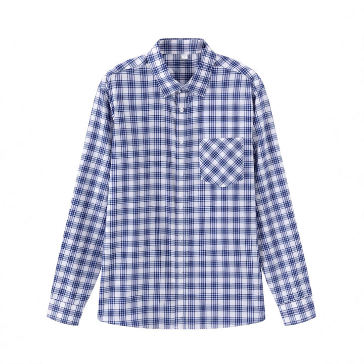 Men's casual checkered shirt with long sleeves and comfortable fit Lisslune