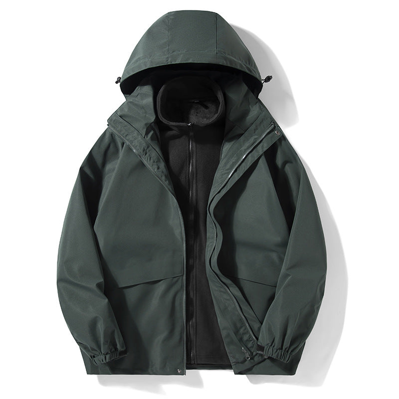 Men's Breathable Functional Jacket with Hood and Insulating Inner Layer Lisslune