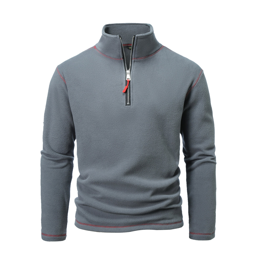 Men's fleece pullover with high collar and half zip Lisslune