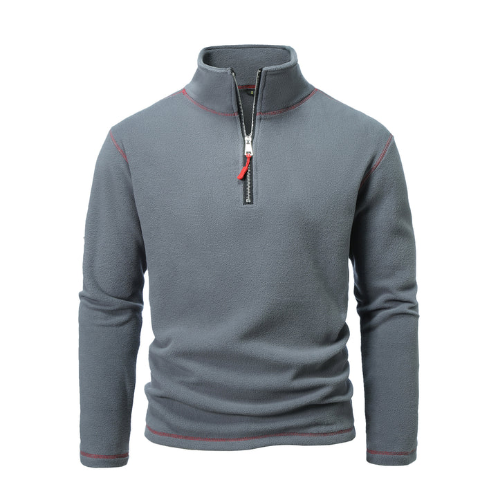 Men's fleece pullover with high collar and half zip Lisslune