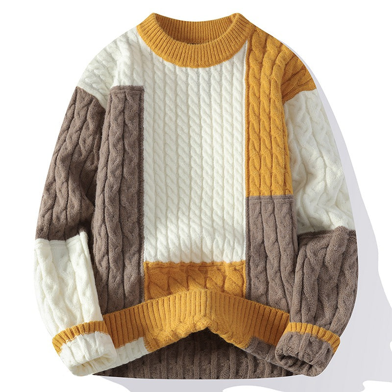 Men's fashionable sweater in cable knit design Lisslune