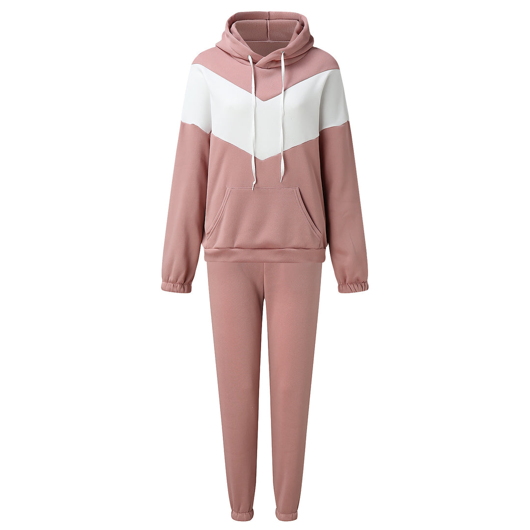 Women's sporty loungewear set with high collar and practical kangaroo pocket Lisslune