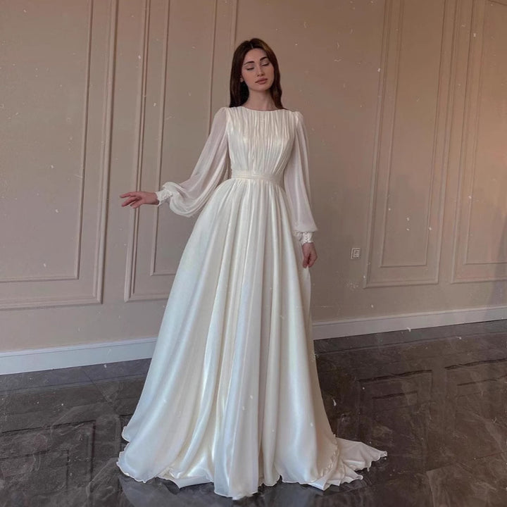 Women's Maxi Party Dress with Long Flowing Sleeves and Lace Accents Lisslune