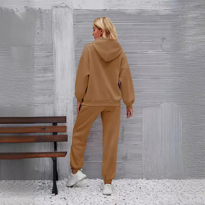Women's casual hoodie suit with a comfortable fit and side pockets Lisslune
