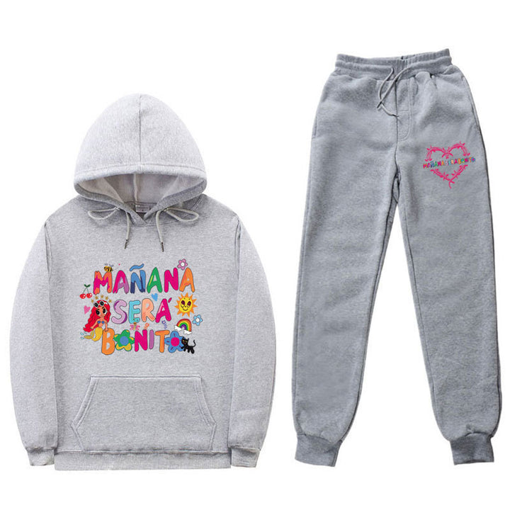 Women's Sweatshirt and Jogging Pants Set with Colorful Print Lisslune