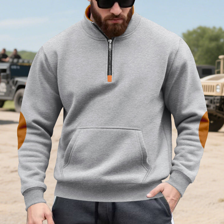 Men's hoodie with fashionable stand-up collar and contrast details Lisslune