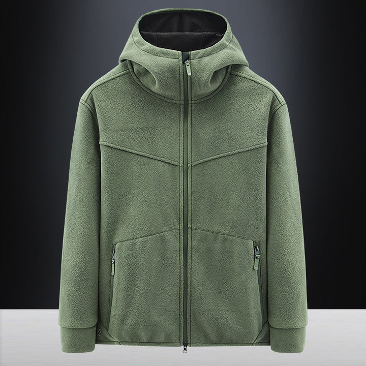 Men's Fleece Jacket with Ergonomic Cut and Practical Zip Pockets Lisslune