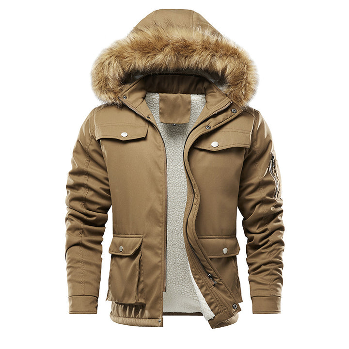 Men's insulated winter jacket with detachable hood and lining Lisslune