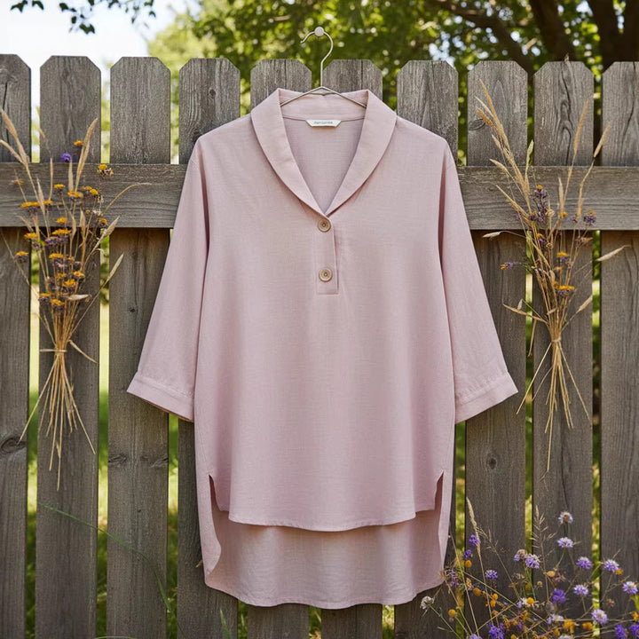 Damen Elegantes Hemd mit modernem Kragen und Knopfdetails Lisslune
