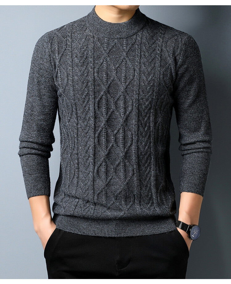 Men's knit sweater with textured cable pattern Lisslune