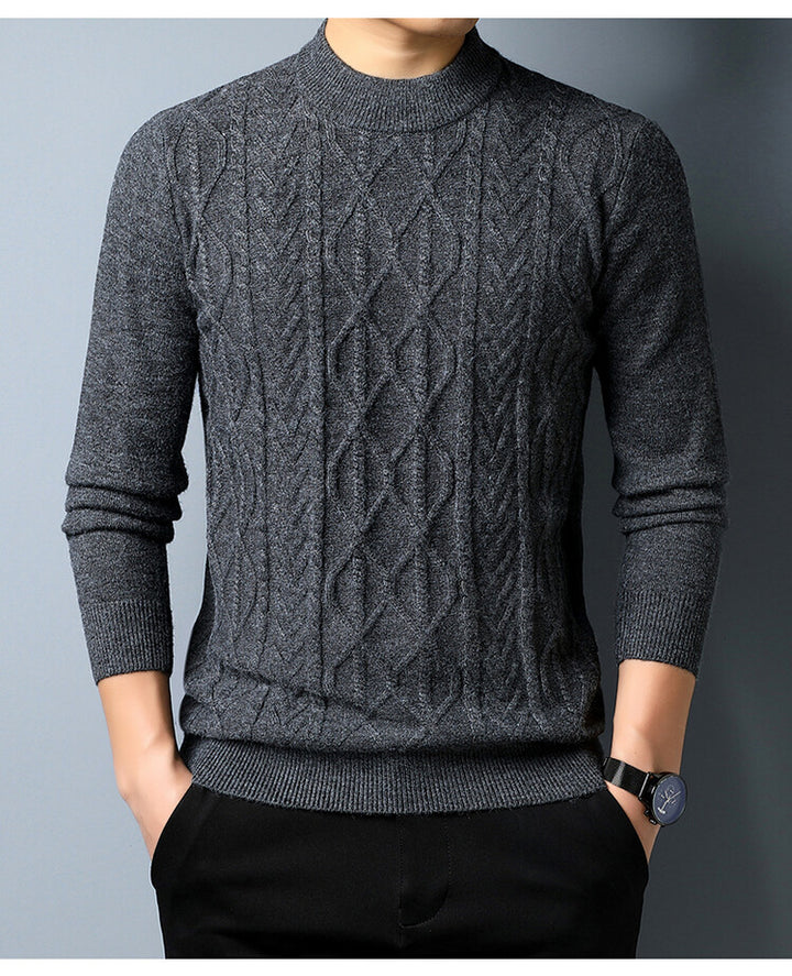 Men's knit sweater with textured cable pattern Lisslune