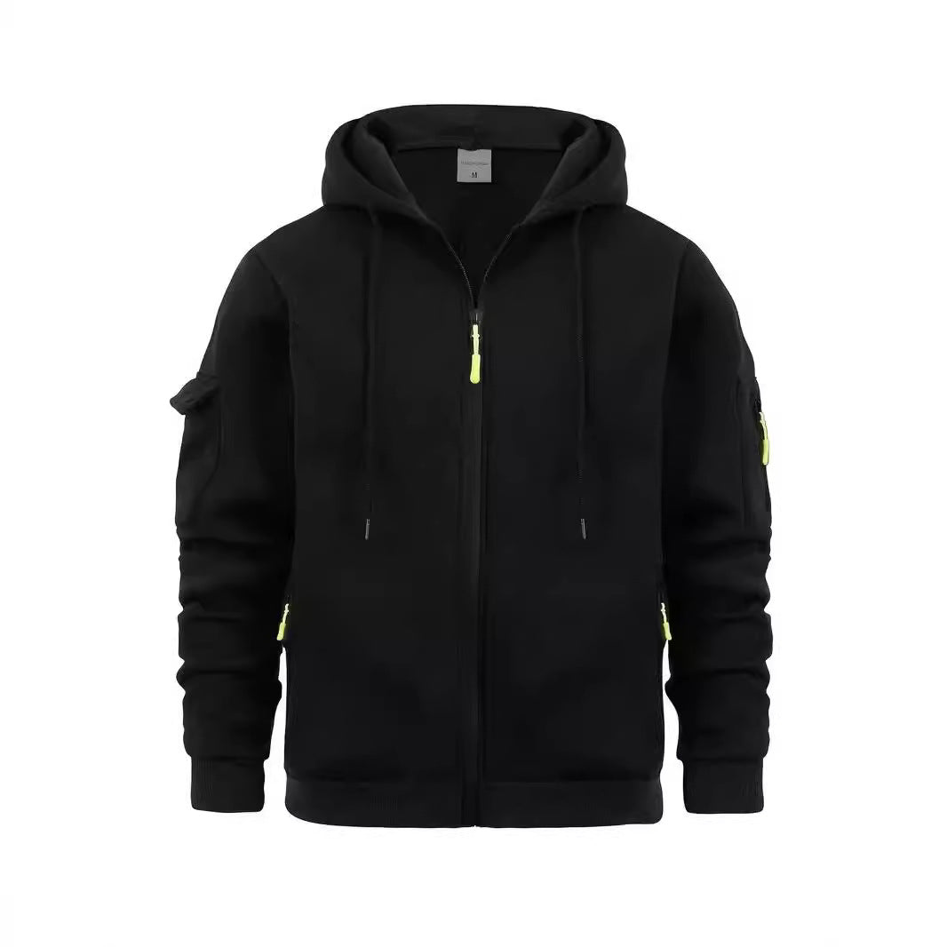 Men's functional hoodie jacket with practical zip pockets Lisslune